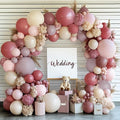 Dusty Rose Pink Balloon Arch Kit, Double Stuffed Pastel Pink Balloons by Bloces