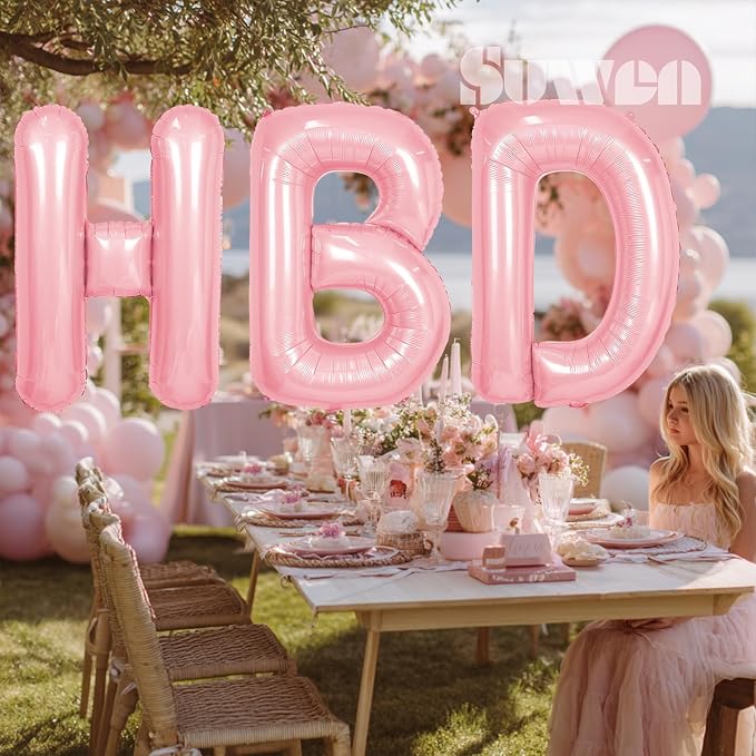 SUWEN 40 Inch Pink Large Y Letter Balloons Big Foil Helium A-Z | Jumbo Mylar - Image 5