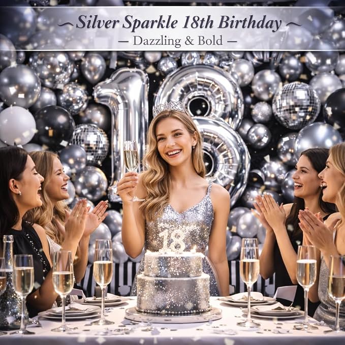 Chrome Silver Metallic Latex Balloons, 100 Pack 12 Inch Round Helium Silver - Image 3