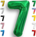 Green Number Balloon 7 Mylar Foil Balloons 32 inch by Unknown