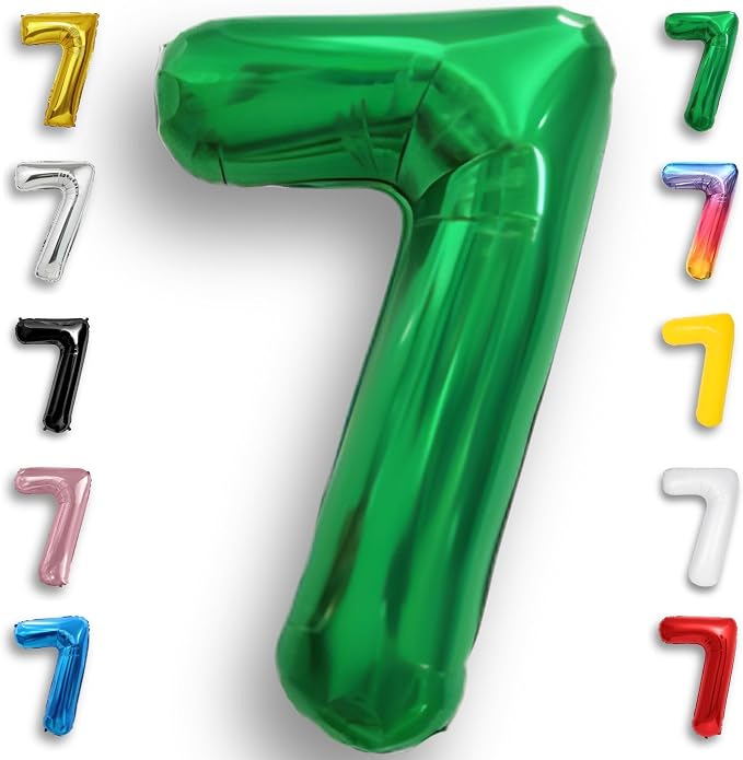 Green Number Balloon 7 Mylar Foil Balloons 16 inch by Unknown