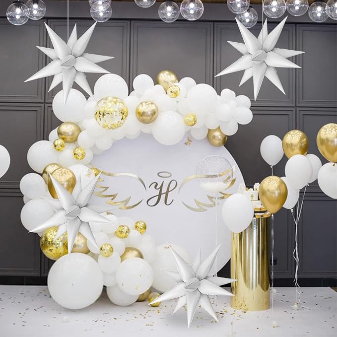 ZAKVOOR 60 Pcs Star Balloons 12 Spike Foil Explosion Party Decoration Balloons - Image 4