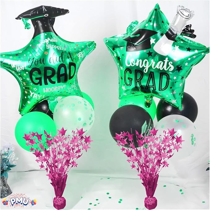 PMU Bursting Star Metallic Foil Spray Centerpiece- Hot Pink Balloon Weights - Image 4