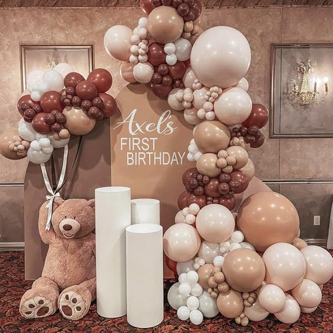 PartyWoo Dark Brown Balloons 4pcs Boho Neutral Coffee Tan Color | 36 Inch - Image 5