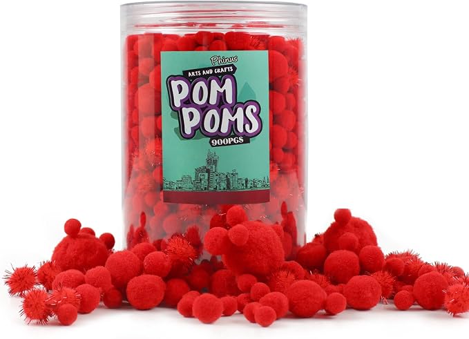 900 PCS Pom Poms, Soft and Fluffy Craft Pom Poms, - Image 7
