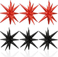 HILAVO 6PCS Black Red Star Balloons, 22Inch Large Star Balloon Foil Balloons by HILAVO