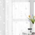 HOMEIDEAS White Sheer Curtains 63 Inch Length 2 Panels White Embroidered Floral by HOMEIDEAS