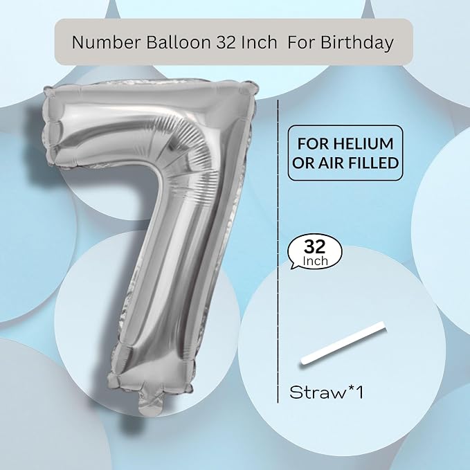 Green Number Balloon 7 Mylar Foil Balloons 32 inch - Image 8