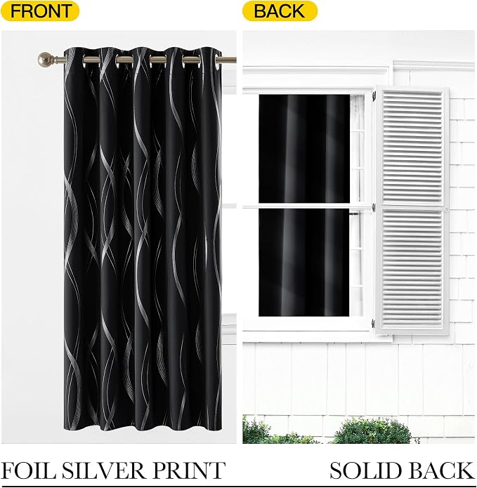 NICETOWN Black Blackout Curtain Panels - Image 5