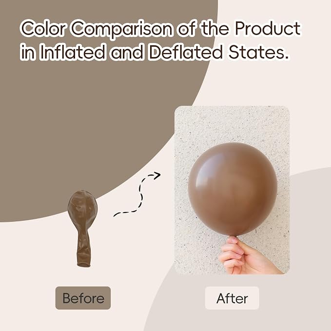 Awenztech 122pcs Dark Brown Balloons, 18 12 10 5 inch Boho Balloons Different - Image 3