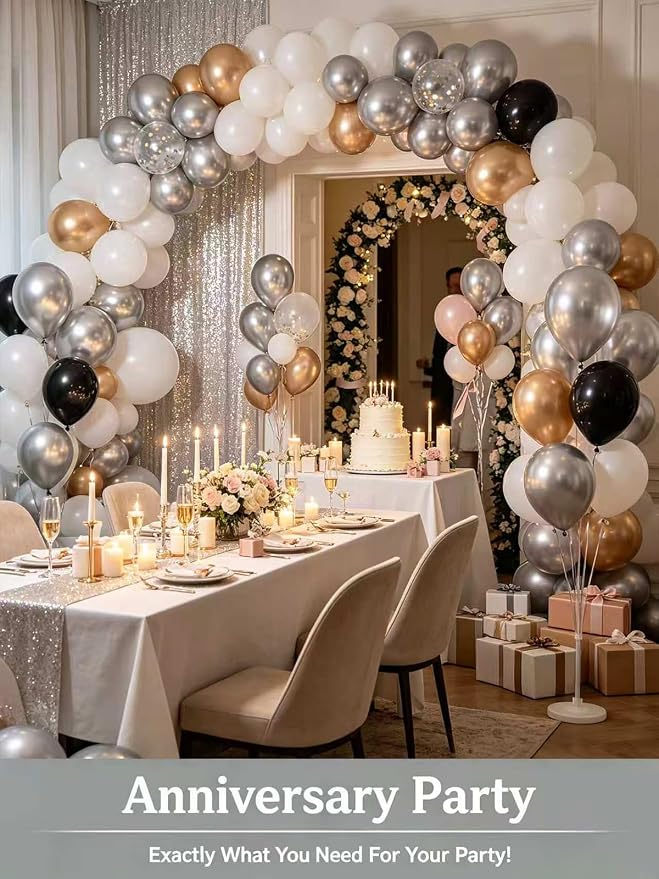 Silver Balloons 12 Inch 60 Pcs Metallic Silver Latex Balloons - Image 8