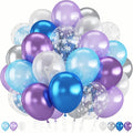 Winter Snowflake Balloons, 60 Packs 12 Inch Metallic Purple Blue White Silver by Togvu