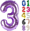 3 Balloon - Purple Birthday Number Balloons, 40 Inch Decorations Men Women | by ALPHADELTAPI
