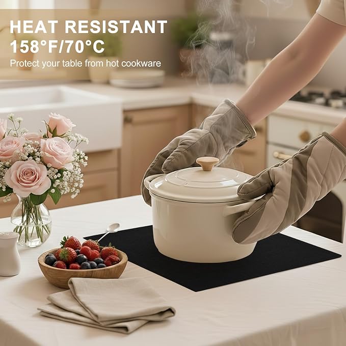 Faux Cotton Linen Placemats Set of 6, Cloth Washable Farmhouse Dining Table Mats - Image 3