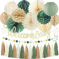Sage Green Baby Shower Decorations Boys Safari Welcome Baby Sign Olive Green by Vztipki
