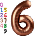 6 Balloon 40 inch Brown Number Balloons by Enyeopd