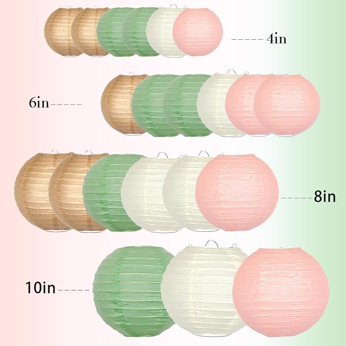 ADLGG 21 Pcs Paper Lanterns Decorative Sets - Image 2