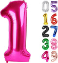 Hot Pink Number 1 Balloon 40 Inch, 1st Birthday Decorations Men Women | Foil by IWERP
