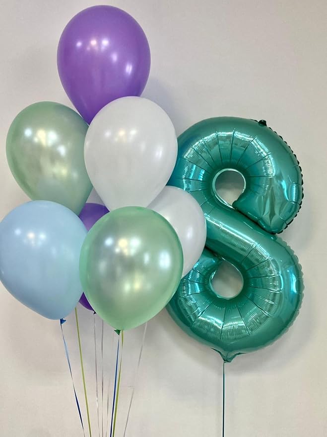 Happy Birthday Balloon 40 Inch Blue-Green 4 Balloon - Image 4