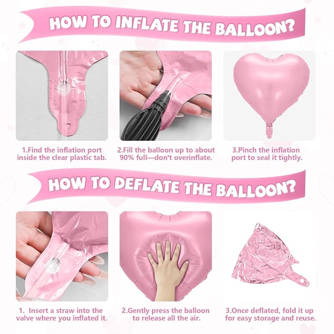 Pastel Heart Balloons, 18 Inch Pastel Pink Purple Teal Blue Yellow Foil - Image 9