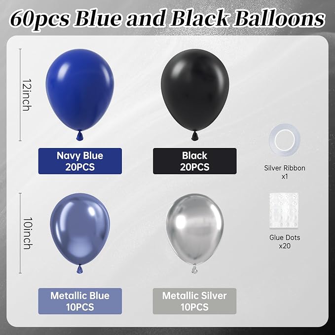 Blue and Black Balloons - Image 2