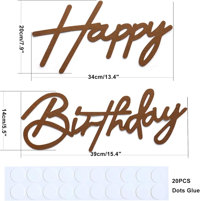 Brown Happy Birthday Sign for Backdrop - Image 5