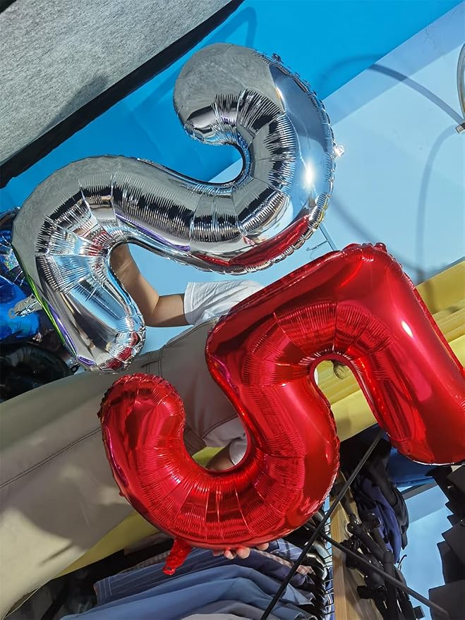 32 Inch Red Number 4 Balloons Foil Ballon Digital Birthday Party Decoration - Image 6