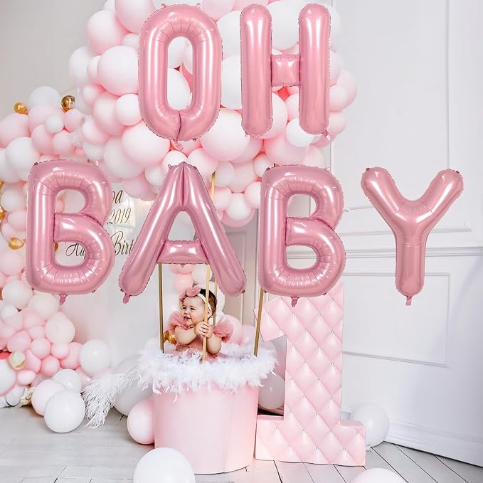 Pastel Pink Balloon Letter J, Large Mylar Alphabet J Custom Balloon Letter - Image 4