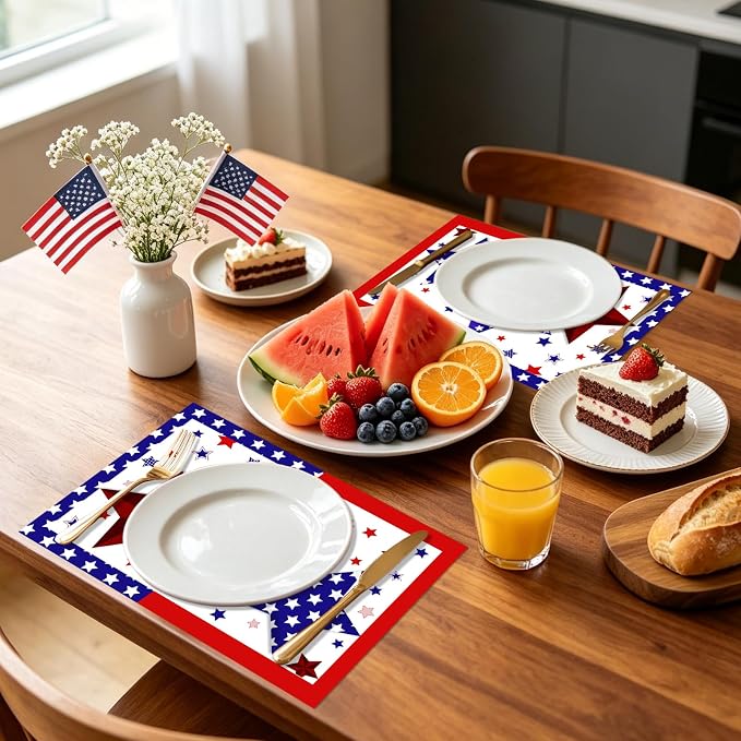 50 Pack Disposable Paper Placemats Patriotic Table Mats - Image 4