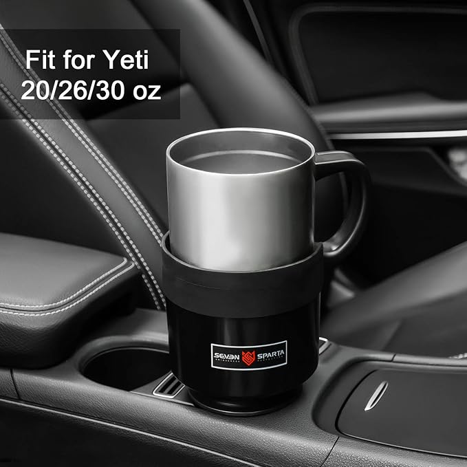SEVEN SPARTA 2 Pack Car Cup Holder Expander Organizer Adjustable Base, - Image 6