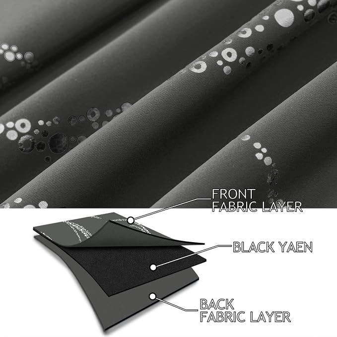 Yakamok Dark Grey Blackout Curtains - Image 4