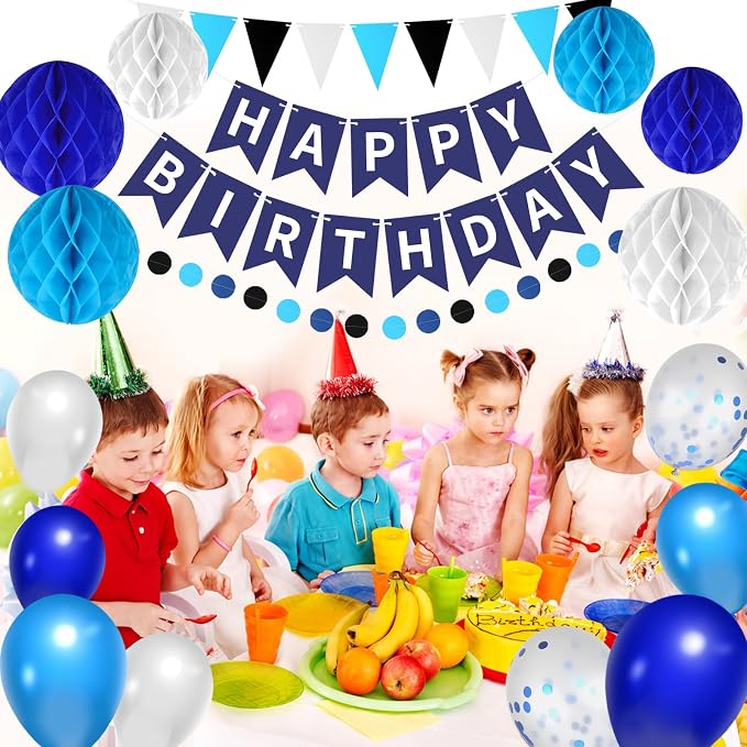 33 Packs Birthday Party Decorations, Happy Birthday Hanging Banner Circle Dot - Image 2