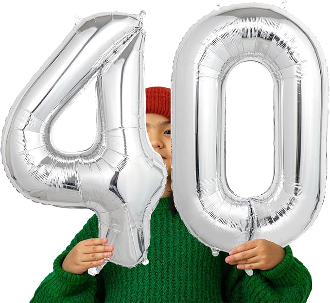 Number Balloons Silver Party Balloon - Image 4