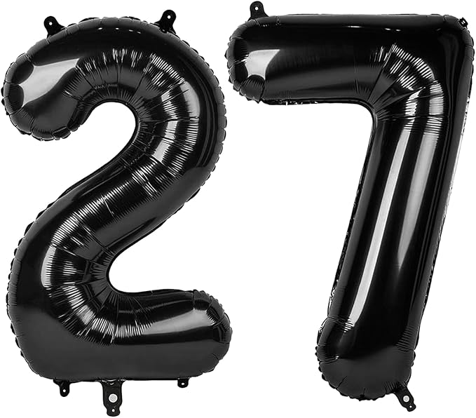 Numbers 26 Balloon 40Inch Black Balloons by Argthjy