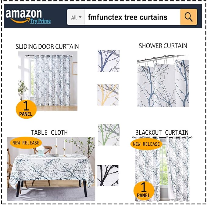 FMFUNCTEX Linen Sage Green White Semi Sheer Print Curtains 45 Inch 2 Panels | - Image 7