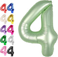 Sage Green Number 4 Balloon 40 inch, 4th Birthday Party Balloons Decorations | by Upgesy