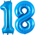 Blue 18 Balloon Number, 40 Inch Number 18 Balloon Big Blue Foil Mylar Helium by BBPOOL