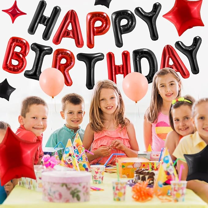 CANREVEL Happy Birthday Banner Decorations + Sign Balloons, - Image 4