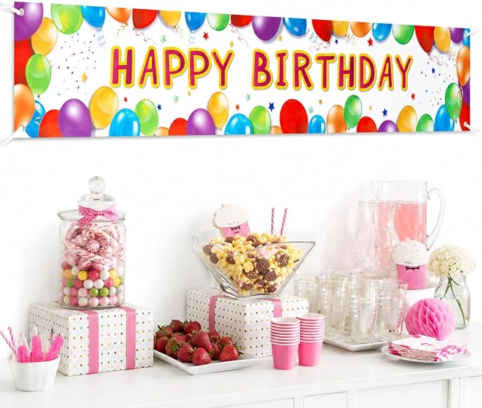 Letjolt Happy Birthday Banner Balloon Sign Huge Party Supplies 6 Feet | by Letjolt