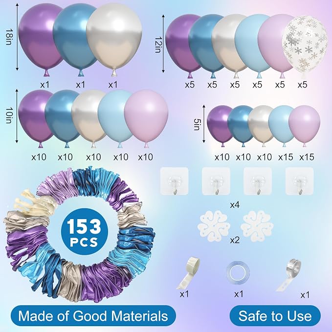 Amandir 153pcs Blue Purple Balloon Garland Arch Kit Different Sizes | 18 12 10 - Image 2
