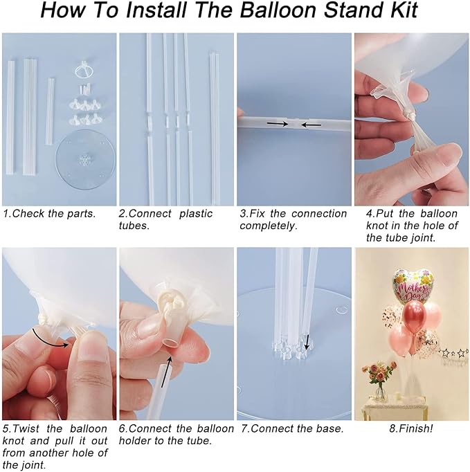 Jiesky 7 Sets 28 Inch Balloon Stand Kits, Balloon Sticks - Image 4