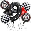 Race Car Balloons, 40 Inch Racetrack Number 9 Balloon, Big Number Balloons Black by Yexnum