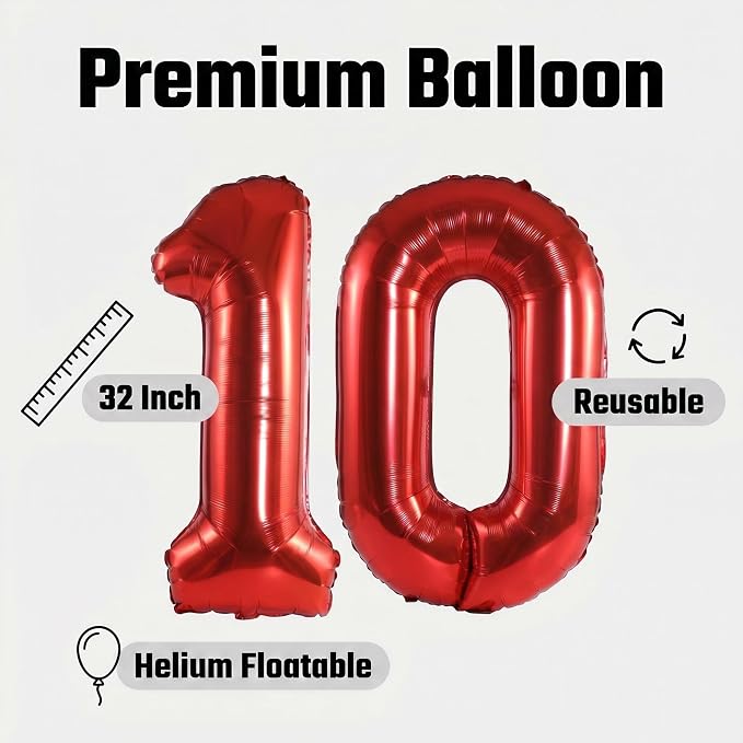 Number 10 Balloon Foil Mylar Balloons - Image 4