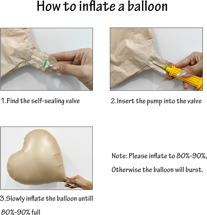 18 Inch Heart Caramel Color Balloons Foil Mylar Helium Balloons | - Image 3