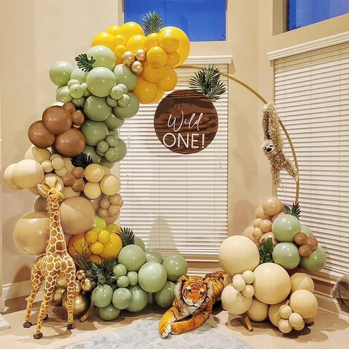 Sage Green Brown Yellow Balloon Arch Kit, Party Decor. | Mustard yellow - Image 7