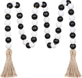 Meplait Wood Bead Garland, 39in Decorative Tassels Garland, Rustic Farmhouse by Meplait