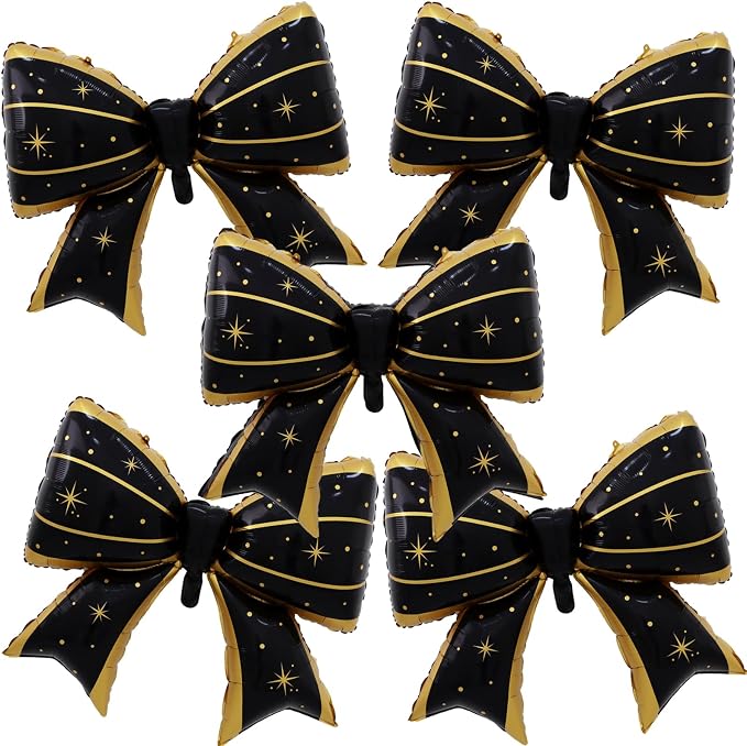 38 Inches Bow Balloon Black Star by Vuzvuv