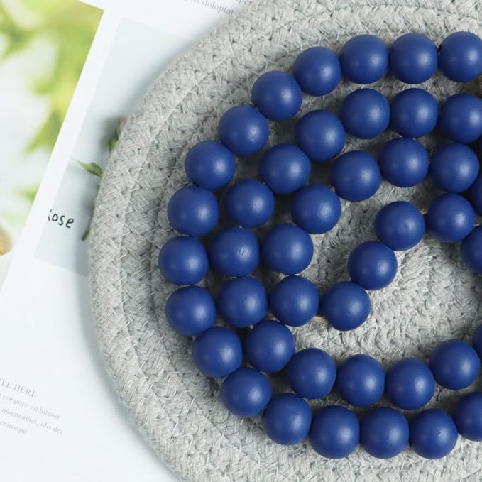 Meplait 39in Wood Bead Garland, Farmhouse Beads - Image 5