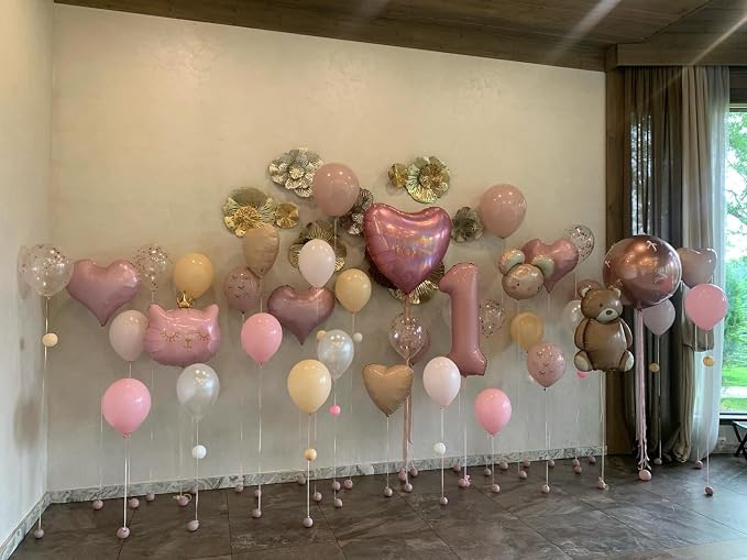0 Balloon - Pastel Pink Birthday Number Balloons, 40 Inch Decorations | Pastel - Image 3