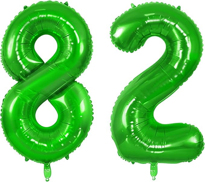 Number 82 Balloons for 82nd Birthday Party Decorations, 0-100 Large No.82 by Joycard